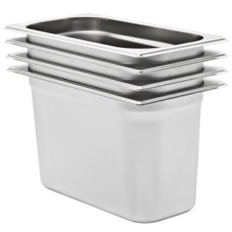 vidaXL Bandejas Gastronorm 4 Unidades Gn 1/3 200 Mm Acero Inoxidable Vidaxl