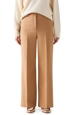 L.k. Bennett Julia Wide Leg Trousers in Camel at Nordstrom, Size 0 Us