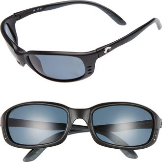 Costa Brine Polarized 60mm Sunglasses in Matte Black/Grey at Nordstrom