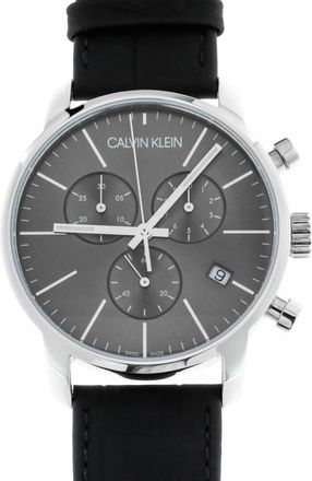 Calvin Klein City Chronograph Horloge - Dames - Horloges - Grijs - ONE Size - Leer - Accessoires