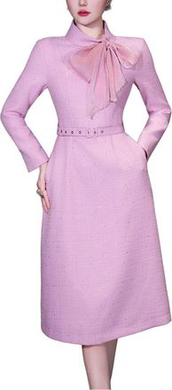 Burryco Burryco Pink Solid Midi Dress