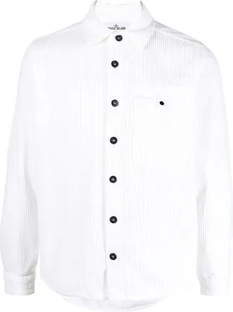 Stone Island Cord Overshirt White 771511811-V0001