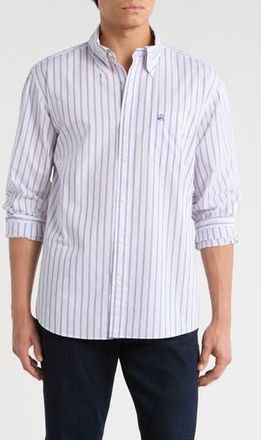 Brooks Brothers Sport Fit Stripe Cotton Button-Down Shirt in Navymultistp at Nordstrom Rack, Size Xx-Large