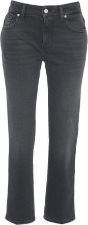 7 For All Mankind Mid-Rise Black Skinny Jeans