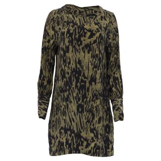 Nili Lotan Nili Lotan Printed Mini Dress in Green Silk