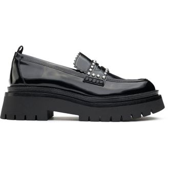 Pepe Jeans London Womens London Queen Mask Shoes - Black Faux Leather - Size UK 4