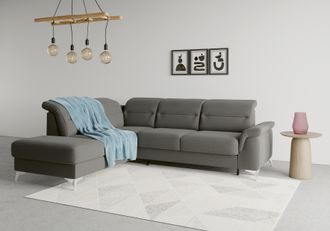 Sit&more Ecksofa »Sinatra L-Form« mit Ottomane, optional mit Kopfteilverstellung und Armteilfunktion