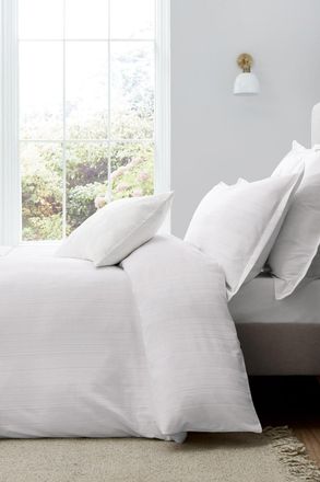 Murmur Seren Cotton Sateen Duvet Cover in White | Size: Super King