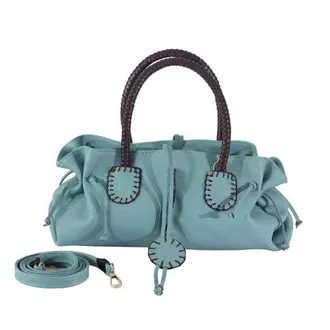 Carlos Falchi Mini Satchel Leather Bag in Teal at Nordstrom