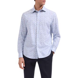 Bugatchi James OoohCotton Floral Button-Up Shirt in Lilac at Nordstrom, Size Xxx-Large