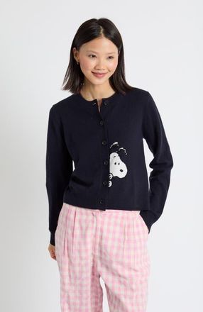 Chinti and Parker Sneaky Snoopy Wool-Cashmere Cardigan in Navy at Nordstrom, Size Medium