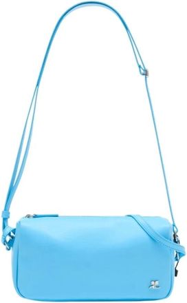 Courr&egrave;ges Cross Body Bags, female, Blue, Size: ONE SIZE Small Three Sixty Leather Bag