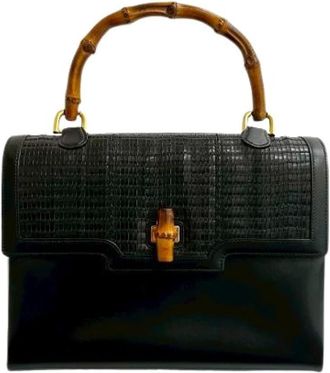 Gucci Pre-owned Handbags, female, Black, Size: ONE SIZE Pre-owned Leather handbags