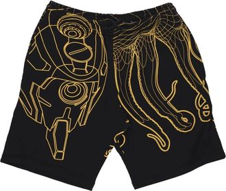 Octopus Evangelion Flowing Sweatshorts Zwart - Heren - Korte Broeken - Zwart - L - Katoen - Korte Broeken