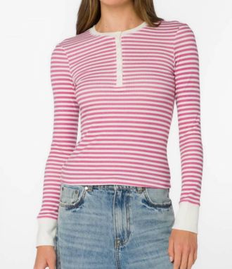 Velvet Heart Tulsi Long Sleeve Ribbed Top In Berry