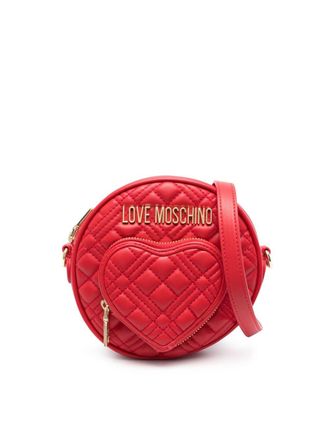 Love Moschino circular quilted crossbody bag - women - Polyurethane - OS - Red