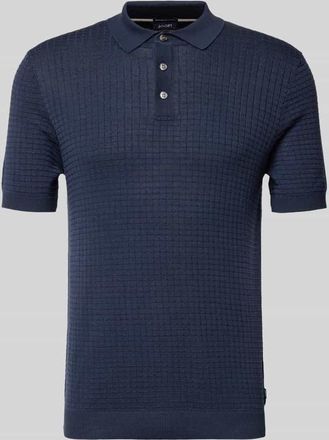 Joop Slim Fit Poloshirt in Strick-Optik Modell Vanceo in Marine, Gr&ouml;&szlig;e XXL
