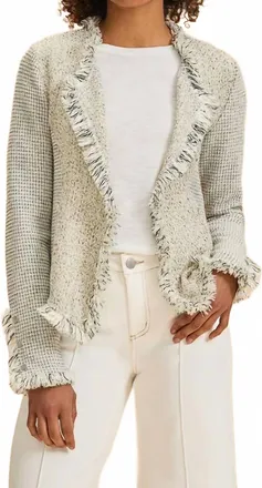 FDJ Knit Tweed Jacket In Sand