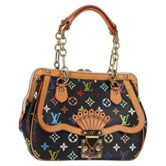 Louis Vuitton Tweedehands Canvas handtassen - Dames - Pre-owned - Zwart - Maat: ONE Size Leer