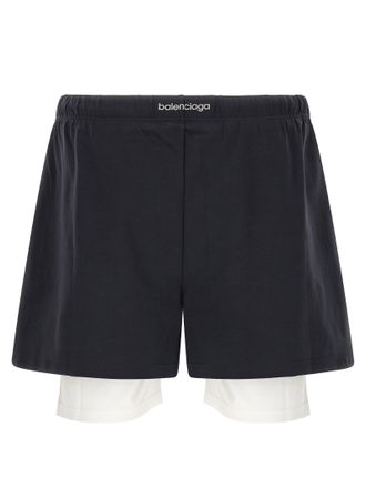 Balenciaga Techwear Double-Layer Shorts - Black