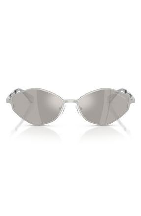 Michael Kors Gold Coast 56mm Angular Sunglasses in Silver /Silver Mirror at Nordstrom