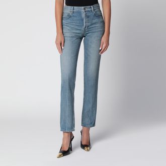Saint Laurent Straight-leg medium blue denim jeans