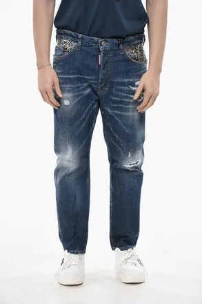 Dsquared2 Jeans BRO in Denim Stretch con Borchie 18cm Dsquared2