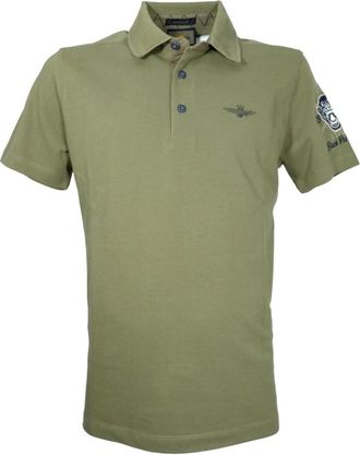 Aeronautica Basis Katoen Korte Mouw Polo Groen - Heren - Polos - Groen - L - Katoen - Tops