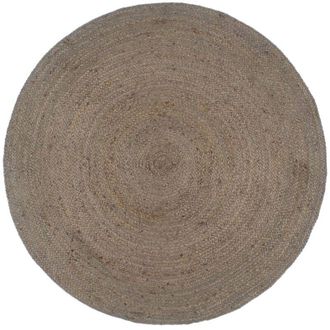 vidaXL Alfombra De Yute Tejida A Mano Redonda Gris 210 Cm Vidaxl