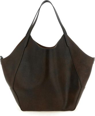 Brunello Cucinelli Lizard-Effect Leren Shopper - Dames - Shoppers - Bruin - ONE Size - Leer - Tassen