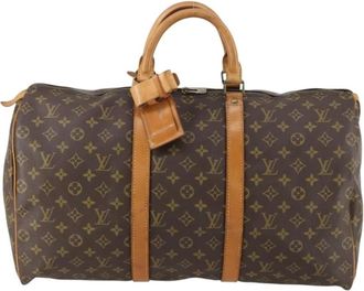 Louis Vuitton Pre-owned Weekend Bags, female, Brown, Size: ONE SIZE Pre-owned Vintage Monogram Canvas Keepall Travel Bag
