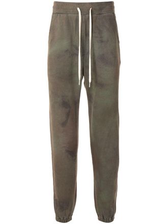 John Elliott + Co tie-dye print track pants - men - Cotton - 1 - Green