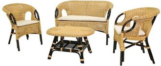 Vacchetti Vacchetti - Sal&oacute;n Lucrezia 4 Piezas Rat&aacute;n C - C Rat&aacute;n Nogal Natural