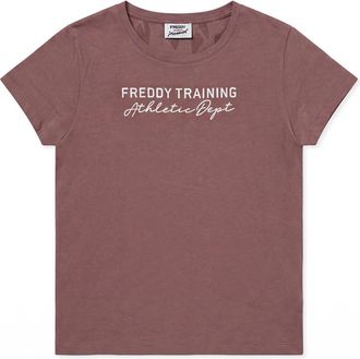 Freddy T-shirt Donna Regular in Jersey con Spacchi su Fondo