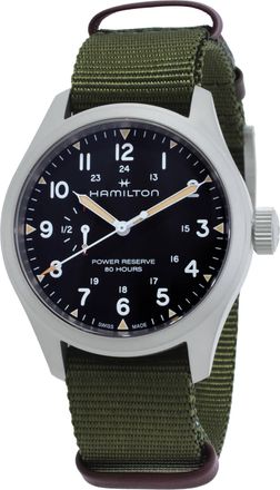 Hamilton Khaki Field Mechanical Power Reserve Black Dial Mens Watch H69509930
