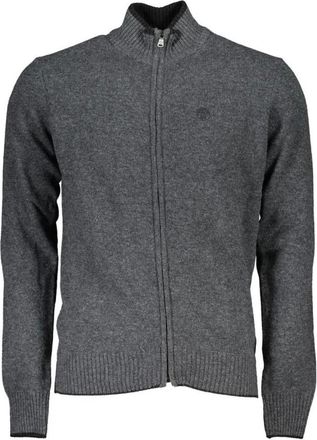 North Sails Truien & Vesten, Heren, Grijs, M, Kasjmier, Grijze Zip Up Cardigan met Borduurwerk