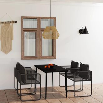 vidaXL Juego De Comedor Para Jard&iacute;n 5 Piezas Negro Vidaxl