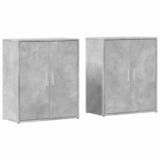 vidaXL Vidaxl - Aparador De Madera Ingenier&iacute;a 2 Uds Gris Hormig&oacute;n 60x31x70 Cm