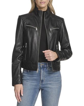 Andrew Marc Mikel Leather Racer Jacket