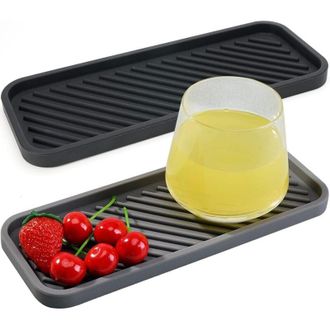 OEM Juego De Dos Alfombrillas De Silicona Para Escurrir El Agua, Soporte Para Esponja Y Cepillo, Accesorios De Almacenamiento Para Cocina Y Ba&ntilde;o - Crezuo