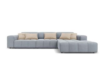CXL by Christian Lacroix Sof&aacute; esquinero derecho 4 plazas de terciopelo azul claro