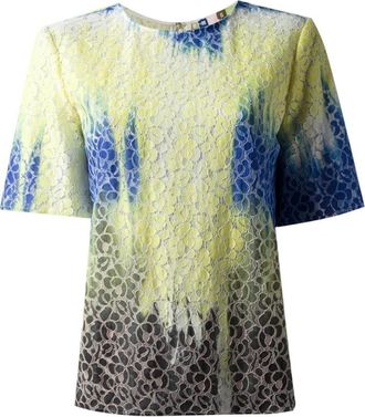 Msgm Tie-Dye Lace Detailed T-shirt Size XXS