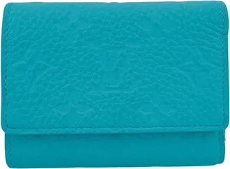 Louis Vuitton Blue Leather Wallet (Tri-Fold) (Pre-Owned)