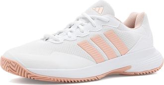 adidas Gamecourt 2.0 Tennis Shoes Womens Shoes White/Blush Pink/White : 10.5 B - Medium, Rubber