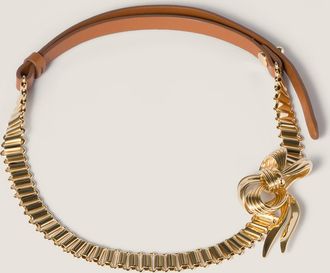 Miu Miu Metal and leather necklace