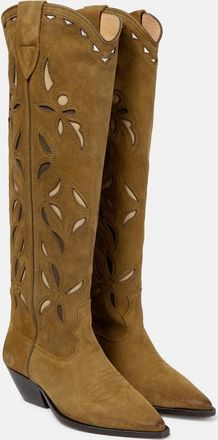 Isabel Marant Denvee suede knee-high cowboy boots