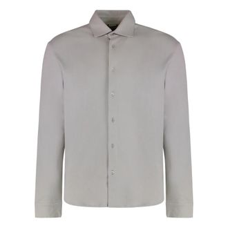 Moorer Montalcino Shirt - Heren - Casual Overhemden - Grijs - M - Katoen - Overhemden