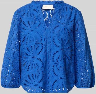 Stefanel Bluse mit Serafino-Kragen Modell SANGALLO in Royal, Gr&ouml;&szlig;e XS