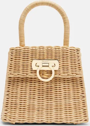 Ferragamo Small wicker top-handle bag