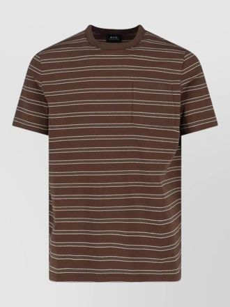 A.P.C. striped short sleeve t shirt chest pocket